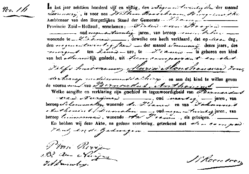 18550129 geb akte 16 Bernardus A zv P v Rooijen - M Monshouwer